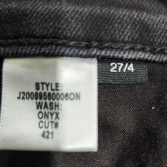 VERONICA BEARD Debbie Skinny High Rise Jeans Sz 27/4 Black Stretchy Buttons Soft - Picture 9 of 10